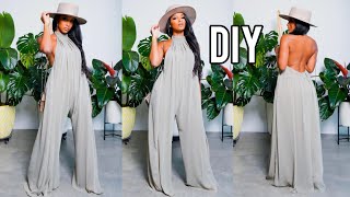 Halter Neck Jumpsuit Cutting And Stitching  Backless Palazzo Jumpsuit Tutorial  Diy Jumpsuit [upl. by Brass]