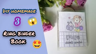 DIY homemade mini 3 ring binder😱😃😃😄❤how to make mini binder book [upl. by Redmond]