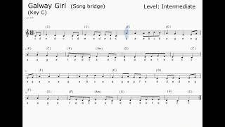 Galway Girl Song bridge Key C [upl. by Niajneb]