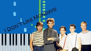 I Dont like Mondays  Boomtown Rats Easy Piano Synthesia Tutorial [upl. by Adnaval]