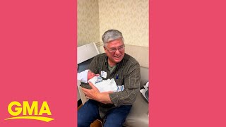 Dad has emotional reaction after learning stepdaughters baby is named after him [upl. by Reehsab]