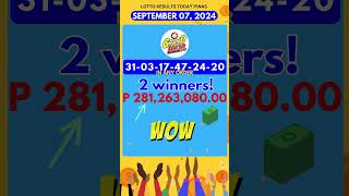 September 7 2024 9PM 2 winners of GRAND LOTTO 655 281 MILLION pcsolottoresulttoday [upl. by Allicerp219]