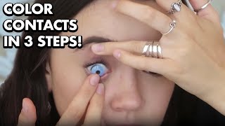 How to Put in Color Contacts Fast amp Easy  I Put in 7 Colors Fiona Frills [upl. by Vidda918]