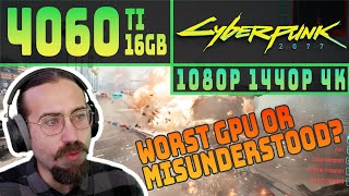 The WORST Nvidia GPU  RTX 4060 Ti 16GB  Cyberpunk 2077  1080p  1440p  4K [upl. by Sibie]