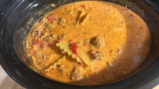 Easy Crockpot Lasagna Soup 🍜 Using what I got 👩‍🍳 Cook With Me [upl. by Fennie]