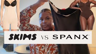 SKIMS VS SPANX The BEST Plus Size Friendly Shapewear Jordannelyse [upl. by Naerad]