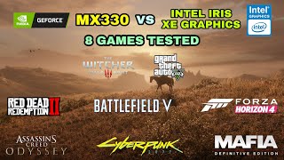 GeForce MX330 vs i5 1135G7 Intel Iris Xe Graphics Gaming Test  2021 [upl. by Adama]