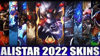 ALL ALISTAR SKINS 2022  Including Lunar Beast Alistar [upl. by Vladimar]