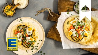 Sabich Rezept  Israelisches FrühstücksSandwich mit selbstgemachtem Hummus  EDEKA [upl. by Udella]