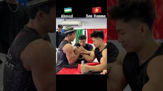 TRẬN TÁI ĐẤU Ahmad 🇺🇿 vs Sơn hanma 🇻🇳 sonhanma calisthenics motivation gym armwrestling vs [upl. by Atteuqihc296]