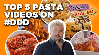 Top 5 DDD Pasta Videos of ALL Time with Guy Fieri  Diners DriveIns and Dives  Food Network [upl. by Kcirtap]