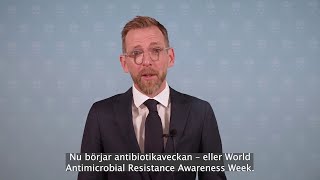 Socialminister Jakob Forssmed uppmärksammar Antibiotikaveckan [upl. by Naamana]