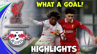 Leipzig u19 vs Liverpool u19  UEFA Youth League  Highlights 23102024 [upl. by Aisatsana878]