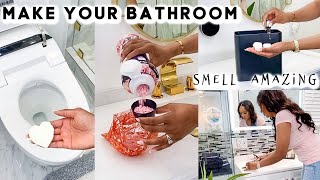 HOW TO INSTANTLY MAKE YOUR BATHROOM SMELL FRESH amp AMAZING LONG LASTING TIPS  OMABELLETV [upl. by Valentijn]