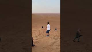 Thrilling Sandboarding Adventure in the Dubai Desert Sandboarding DubaiDesert TravelDubai [upl. by Eaver]