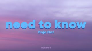 Doja Cat  need to know Lyrics [upl. by Viddah]