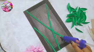 A4 biththi sarasili mal nirmana  how to make beautiful paper flowers wall hanging  room decoration [upl. by Aihsekram]