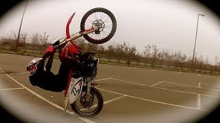 KTM 125  HM 50 Stunt amp Wheelie CRASH [upl. by Judus]