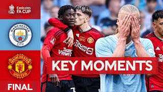 Manchester City v Manchester United  Key Moments  Final  Emirates FA Cup 202324 [upl. by Asiel]