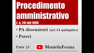 Procedimento amministrativo  Ln 2411990 Parte 23  Pareri [upl. by Inuat]