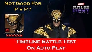 Tier 3 Wolverine New Uniform Test In Timeline Battle On Auto Play  Marvel Future Fight [upl. by Ahsilam]