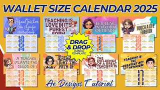 TEACHERS DAY WALLET SIZE CALENDAR 2025  CANVA TEMPLATE EDITABLE [upl. by Olraced]