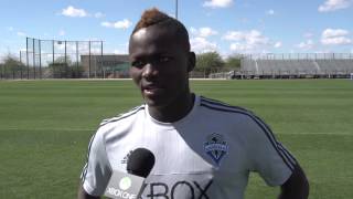 Interview Victor Mansaray on first preseason trip with the club [upl. by Atirys751]