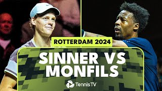 ENTERTAINING Jannik Sinner vs Gael Monfils Highlights  Rotterdam 2024 [upl. by Suirad]