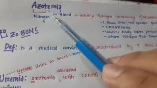 Azotemia and Uremia Basic Difference [upl. by Aitercul]