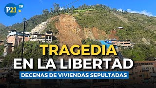 DERRUMBE EN LA LIBERTAD Impactantes imágenes del deslizamiento de tierra en Pataz [upl. by Aihsakal]