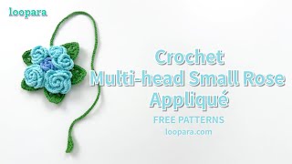 Crochet Multi Head Rose Applique  Free Pattern [upl. by Stutman530]