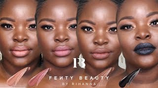 NEW FENTY BEAUTY STUNNA LIP PAINTS REVIEW  SWATCHES on Dark Skin  Le Beat [upl. by Heath]