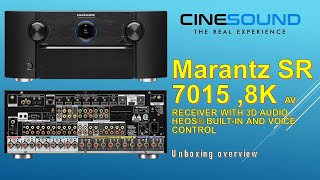 Marantz SR7015 Unboxing overview 92 CHANNEL 8K AV RECEIVER WITH 3D AUDIO HEOS® BUILTIN [upl. by Eddina]