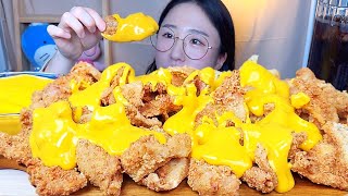 닭껍질튀김 체다치즈소스 듬뿍💛 디저트 먹방 Dessert Mukbang [upl. by Neelrad]