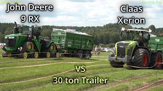 Big Agriculture Tractors  Claas Xerion 5000 vs John Deere 9RX 640 [upl. by Ailak]