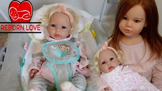 Night Routine with Newborn silicone baby and a reborn child reborn role play  Reborn Love [upl. by Eniger631]