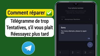 Réparer le Telegram trop de tentatives veuillez réessayer plus tard  telegram trop de tentatives [upl. by Flore]