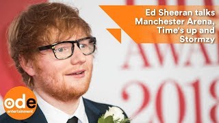 Ed Sheeran talks Manchester Arena Times up and Stormzy  BRITs 2018 [upl. by Tannie]