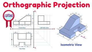 Orthographic Projection from isometric view in Engineering drawing [upl. by Sumetra]