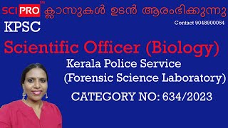 Scientific Officer Biology Kerala Police Service Forensic Science Laboratory [upl. by Hootman]