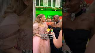 Ariana Grande and Cynthia Erivo messing with fans at Wicked premiere 😂 shorts arianagrande [upl. by Retniw]