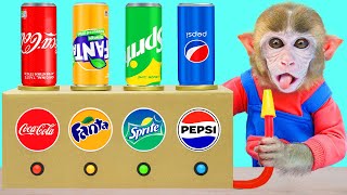 BiBi Monkey sell delicous soda from Coca Pepsi Fanta Vending Machine to earn money  COA Animal [upl. by Alexine152]