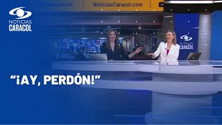 Presentadoras de Noticias Caracol vuelven a tener divertido tropiezo en pleno noticiero [upl. by Oiramd]