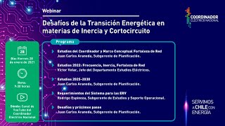 Webinar Desafíos de la Transición Energética en materias de Inercia y Cortocircuito [upl. by Eire]