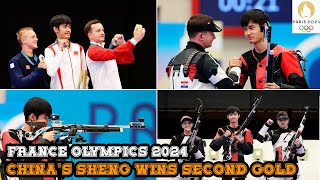 Chinas Sheng Lihao Wins Second Gold Breaks Olympic Record in Mens 10m Air Rifle [upl. by Angelika]