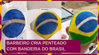 Barbeiro cria PENTEADO com BANDEIRA do BRASIL e faz sucesso veja [upl. by Alburg]