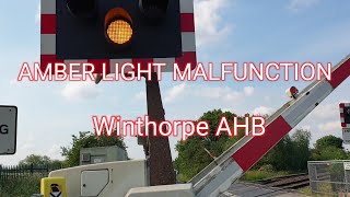 AMBER LIGHT MALFUNCTION Winthorpe Level Crossing 140620 [upl. by Tristam244]