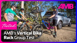 Vertical Bike Rack Mega Test By AMB  Shingleback Velocirax Singletrail Rola and more [upl. by Kalagher]