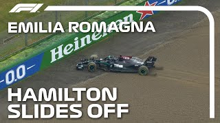 Lewis Hamilton Slides Off At Imola  2021 Emilia Romagna Grand Prix [upl. by Yragerg]