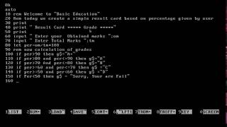 Result Card Program  Calculation of Grades based on Obtained Marks  GWBASIC Programming [upl. by Rothwell]